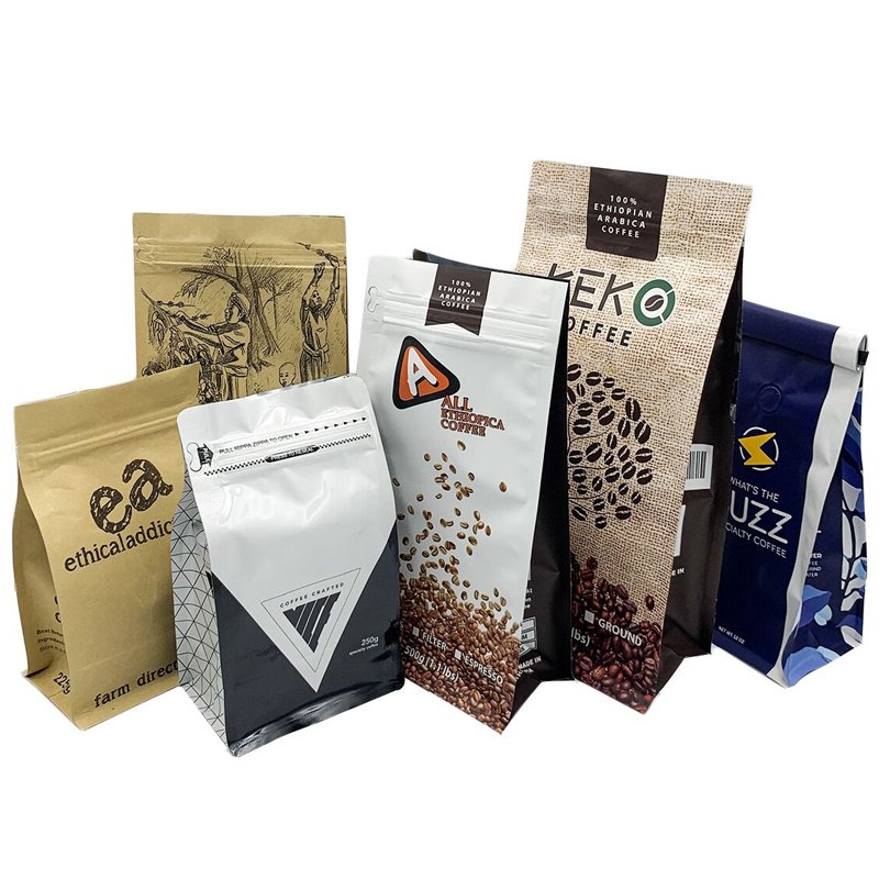 flat bottom coffee packaging bags 1